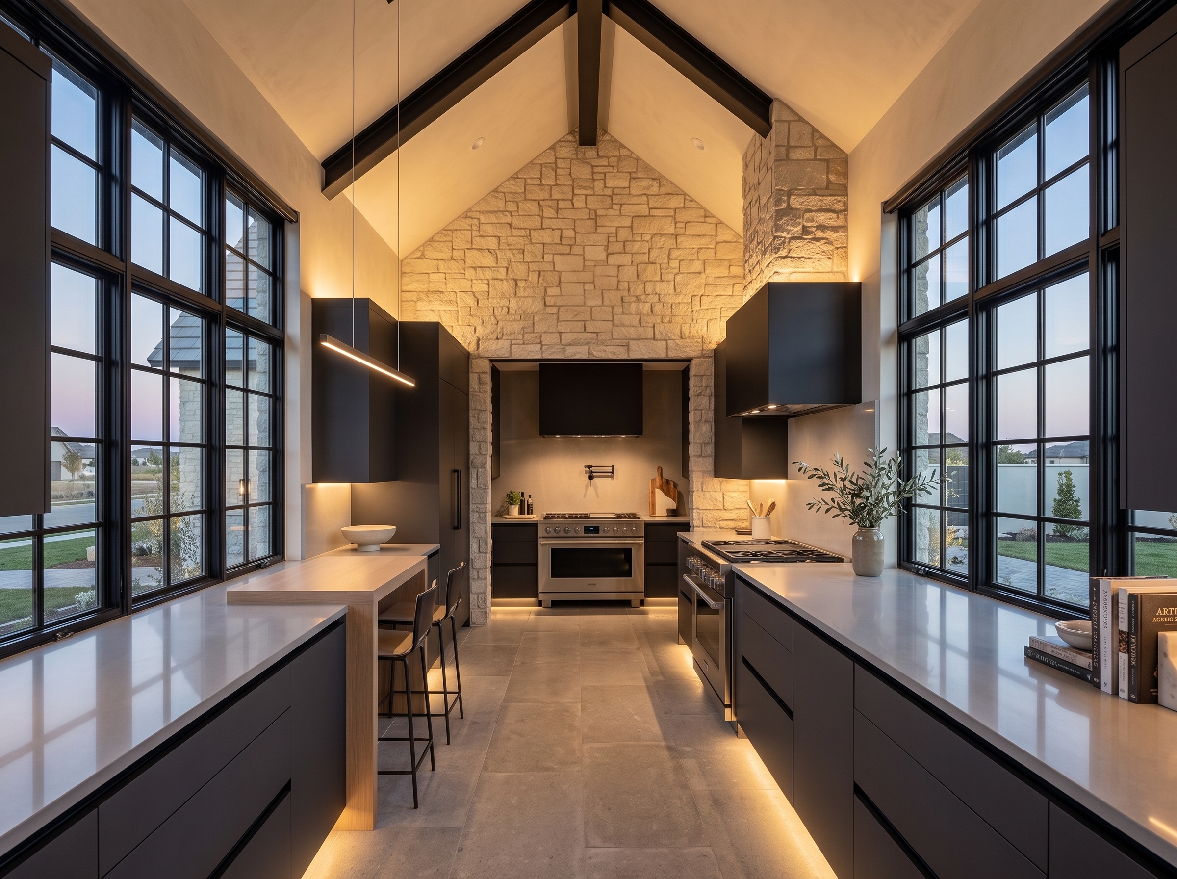 Modern Stone Kitchen Interior